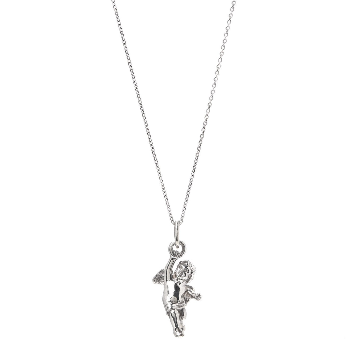 Sterling Silver Cherub Pendant Necklace