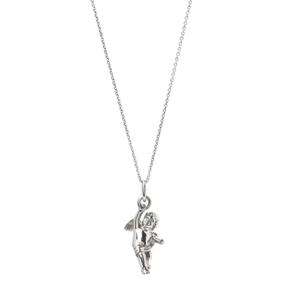 Tiffany Sterling Silver Cherub Pendant Necklace 1 of 6
