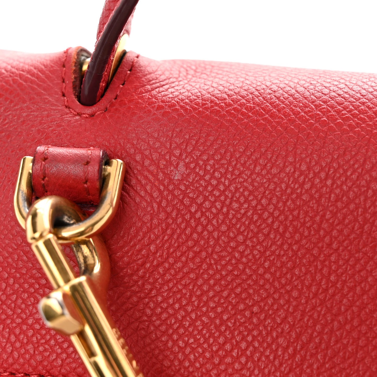 Grained Calfskin Mini Belt Bag Coquelicot