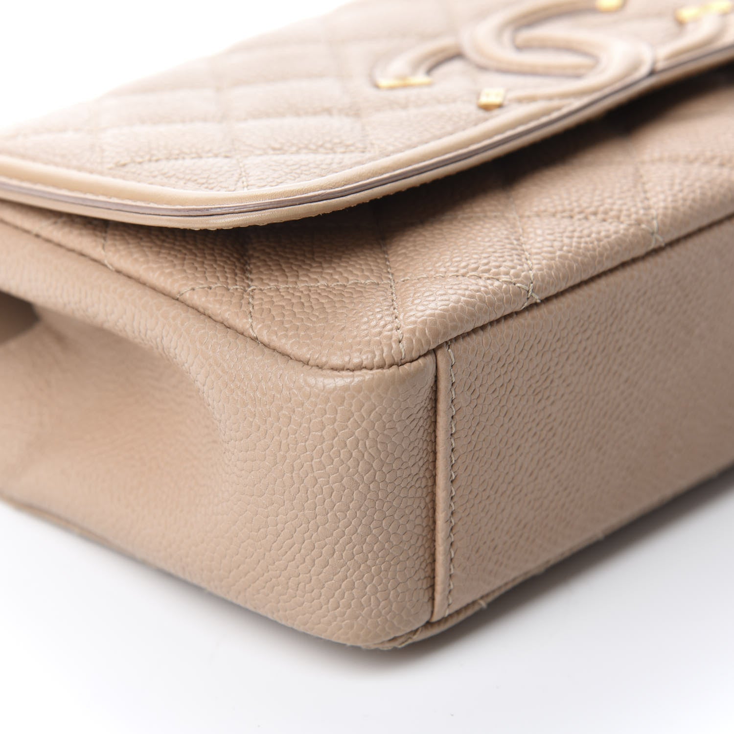Chanel Caviar Quilted Small CC Filigree Flap Beige 6 of 11