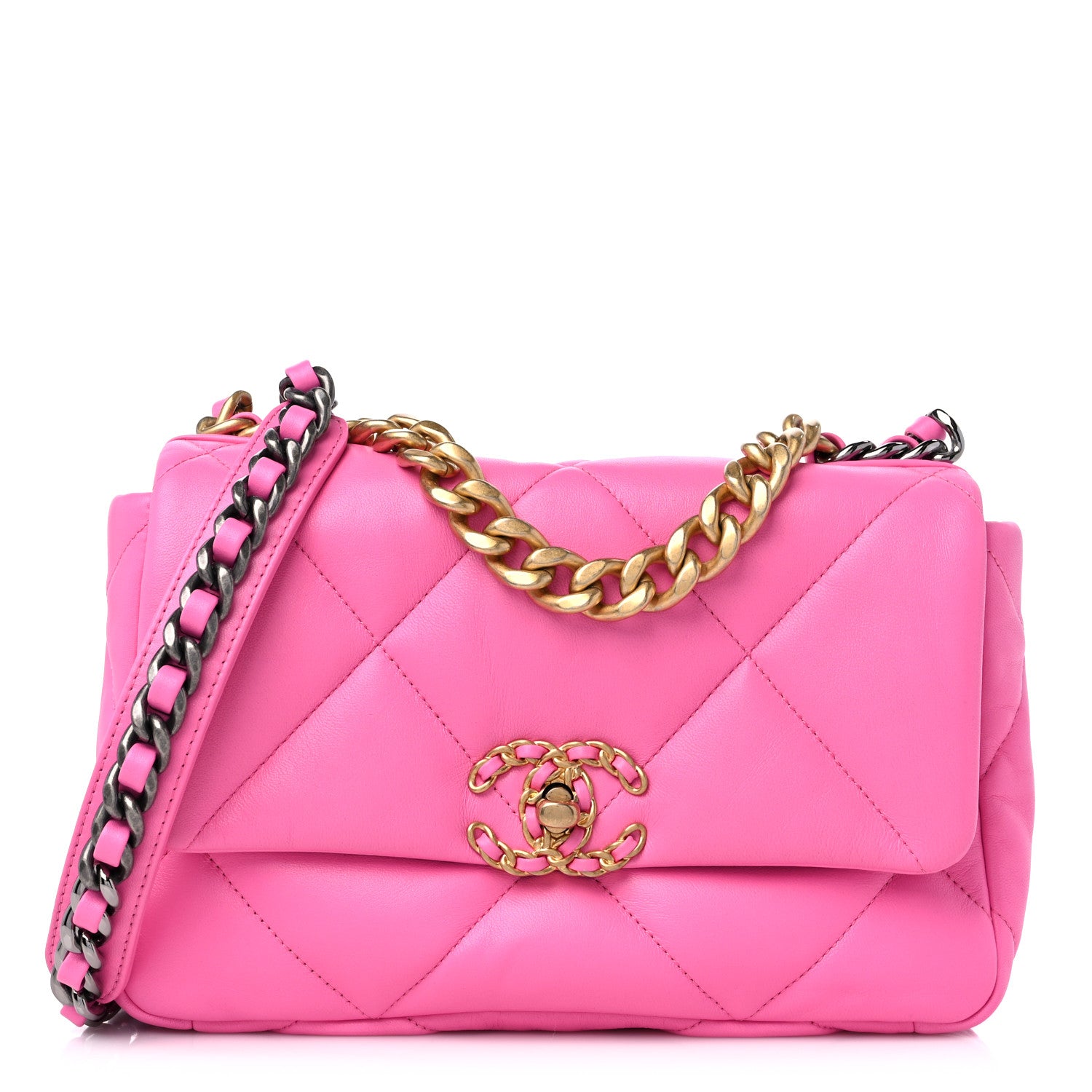 Chanel Lambskin Quilted Medium Chanel 19 Flap Pink 1 of 10