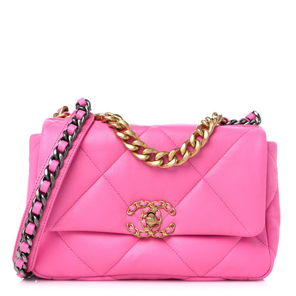Chanel Lambskin Quilted Medium Chanel 19 Flap Pink 1 of 10