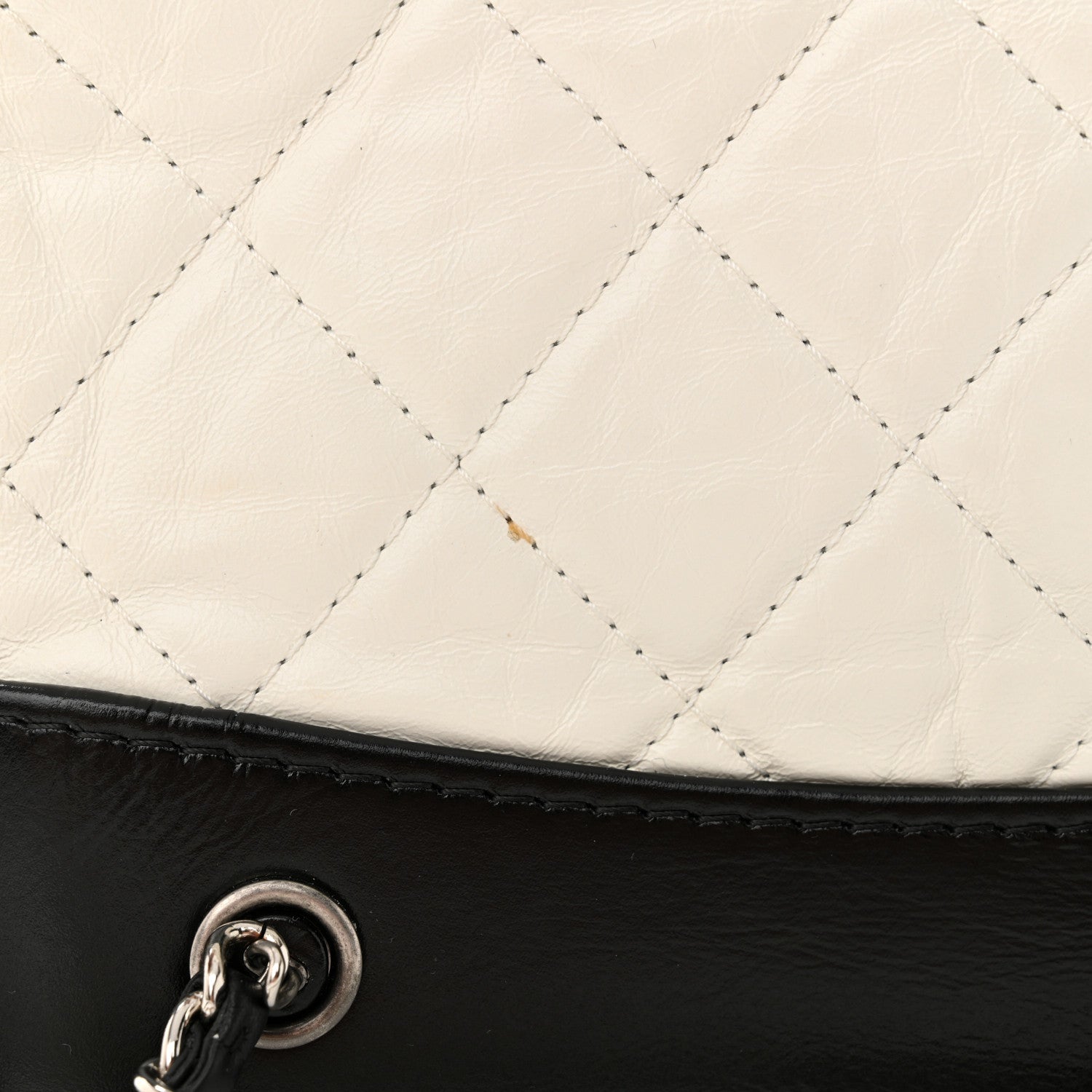 Chanel Aged Calfskin Quilted Small Gabrielle Backpack Black White 10 of 12