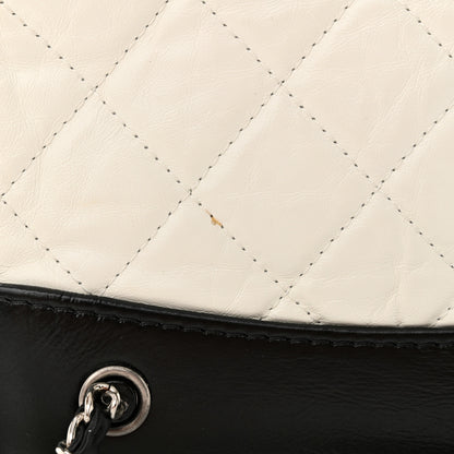 Chanel Aged Calfskin Quilted Small Gabrielle Backpack Black White 10 of 12