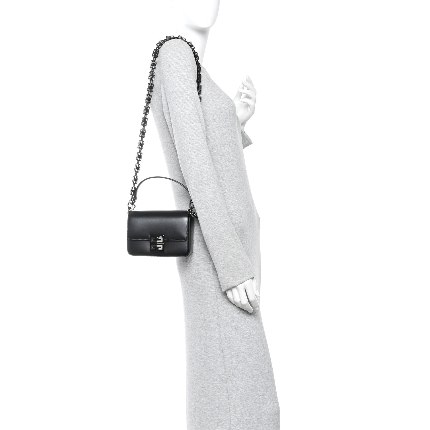 Givenchy Box Calfskin Small 4G Cube Chain Shoulder Bag So Black 2 of 12