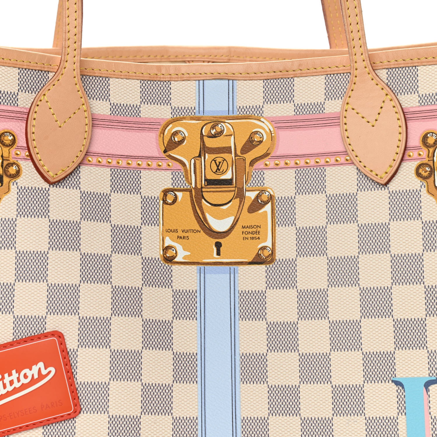 Louis Vuitton Damier Azur Summer Trunks Neo Neverfull MM 10 of 12