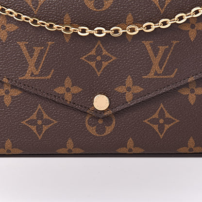 Louis Vuitton Monogram Pochette Felicie Chain Wallet Fuchsia 10 of 11