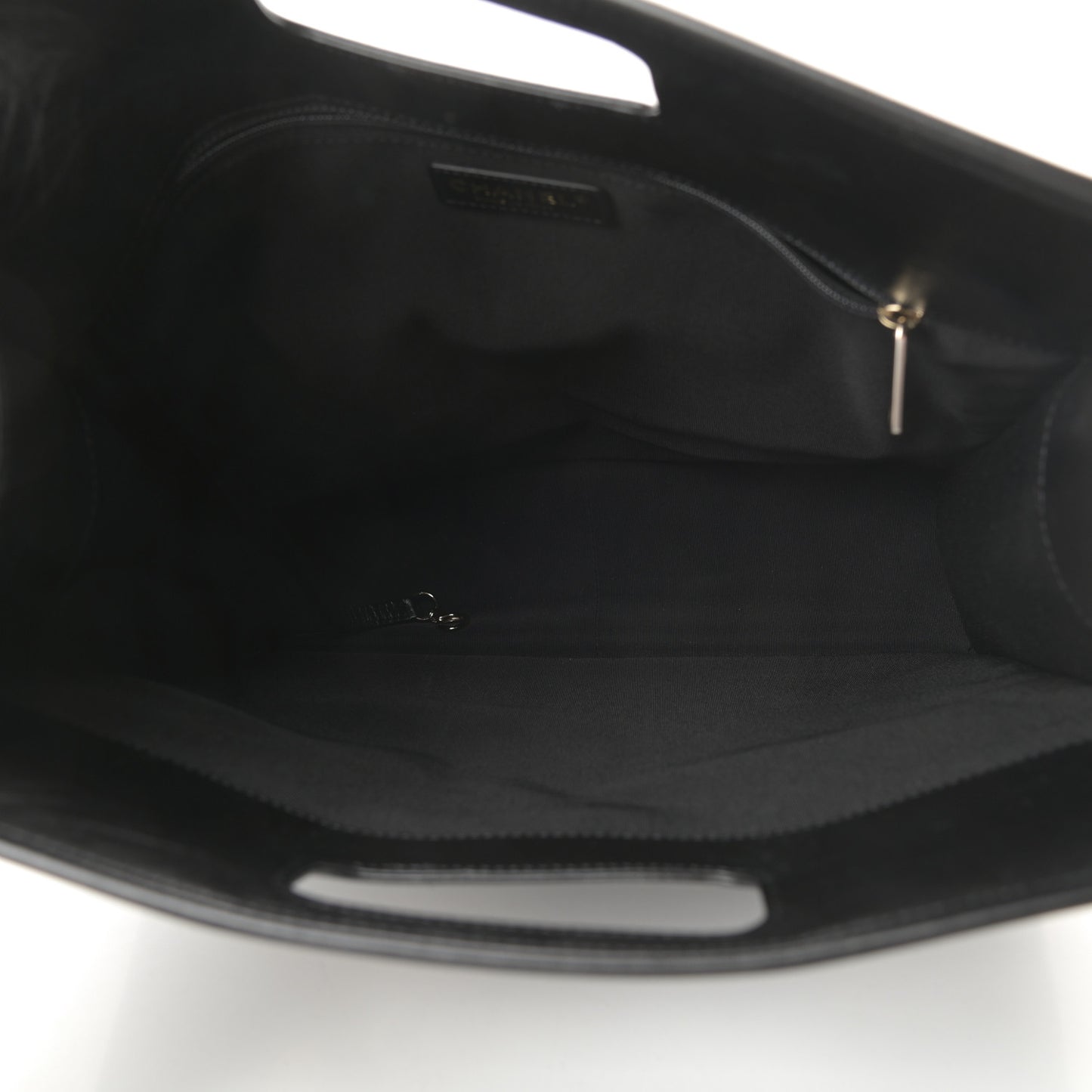 Aged Calfskin Medium Charm Shopping Bag Black
