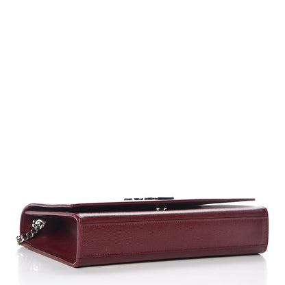 Saint Laurent Grain De Poudre Medium Monogram Kate Satchel Dark Red 4 of 7