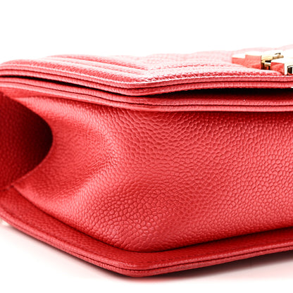 Chanel Caviar Quilted Small Boy Flap Red 9 of 10