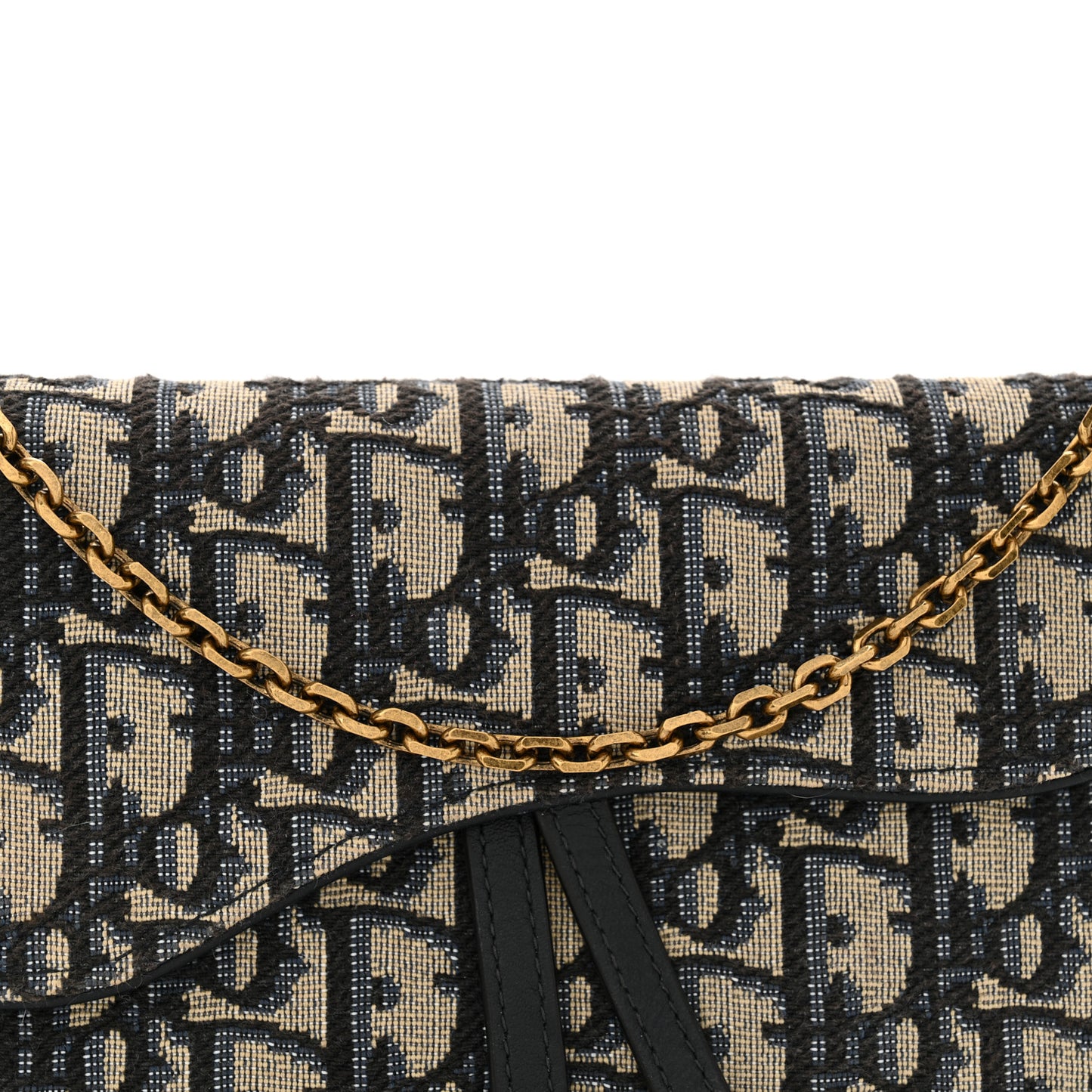 Oblique Saddle Chain Long Wallet Blue
