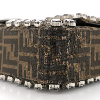 Fendi Fabric Jacquard FF 1974 Crystal Embellished Baguette Tobacco Moro Multicolor 10 of 10