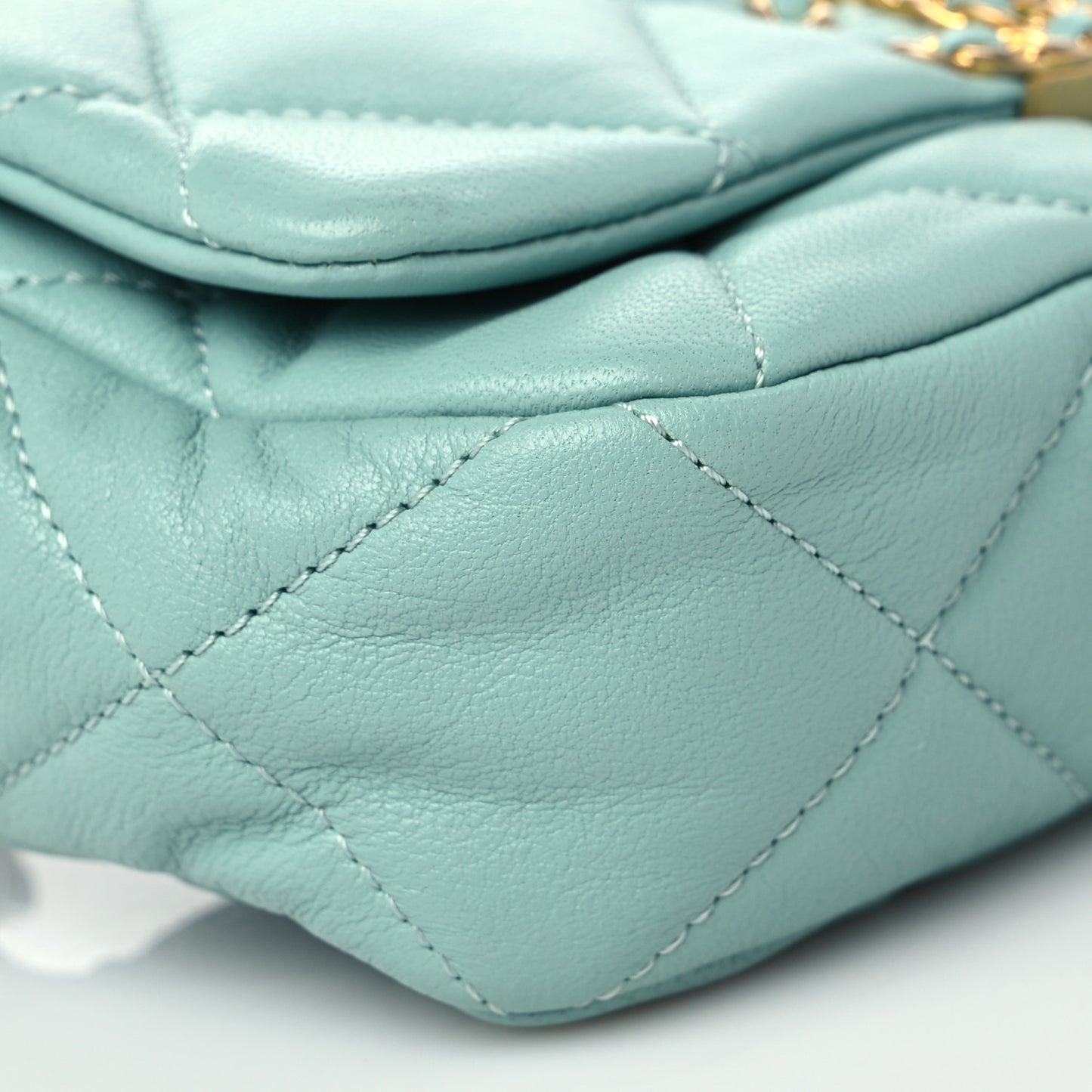 Lambskin Quilted Chanel 19 Waist Bag Light Blue