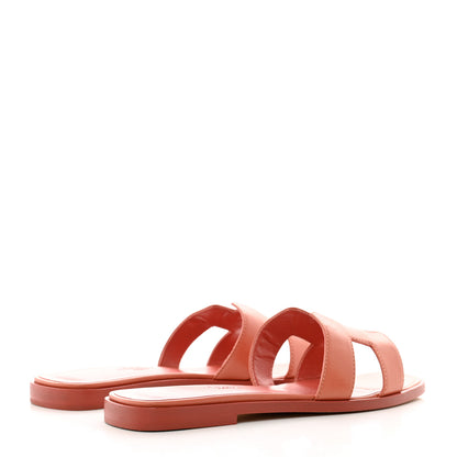 Hermes Goatskin Oran Sandals 35.5 Rouge Blush 4 of 9