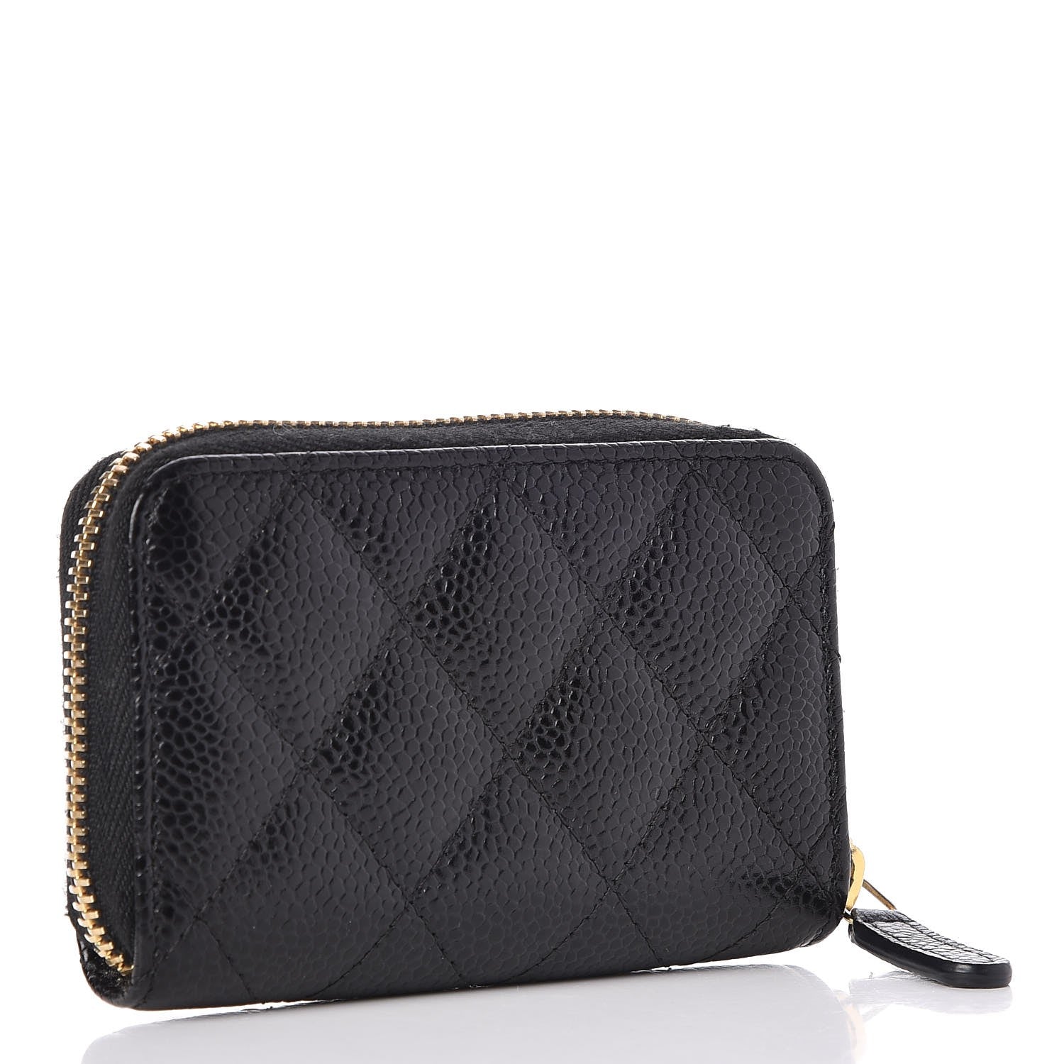 Chanel Caviar Quilted Zip Coin Purse Black 3 of 8