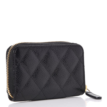 Chanel Caviar Quilted Zip Coin Purse Black 3 of 8