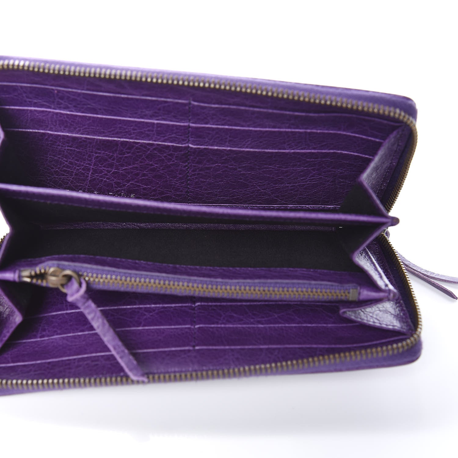 Balenciaga Agneau Classic Hardware Continental Zip Around Wallet Dark Violet 5 of 10