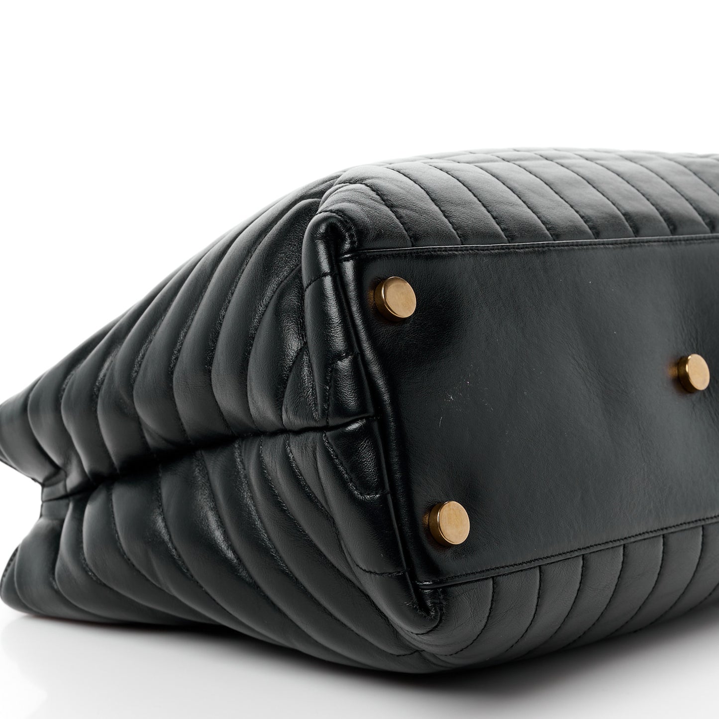 Calfskin Y Quilted Monogram Large Loulou Shopper Black