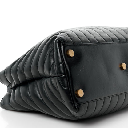 Saint Laurent Calfskin Y Quilted Monogram Large Loulou Shopper Black 11 of 12