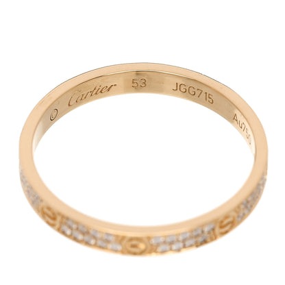 Cartier 18K Yellow Gold Diamond 2.6mm LOVE Paved Band Ring 53 6.5 4 of 4