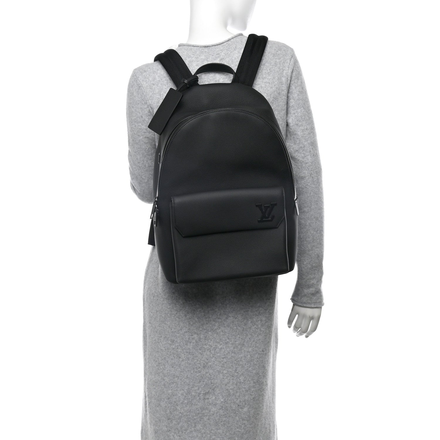 Louis Vuitton Grained Calfskin Aerogram Takeoff Backpack Black 2 of 10