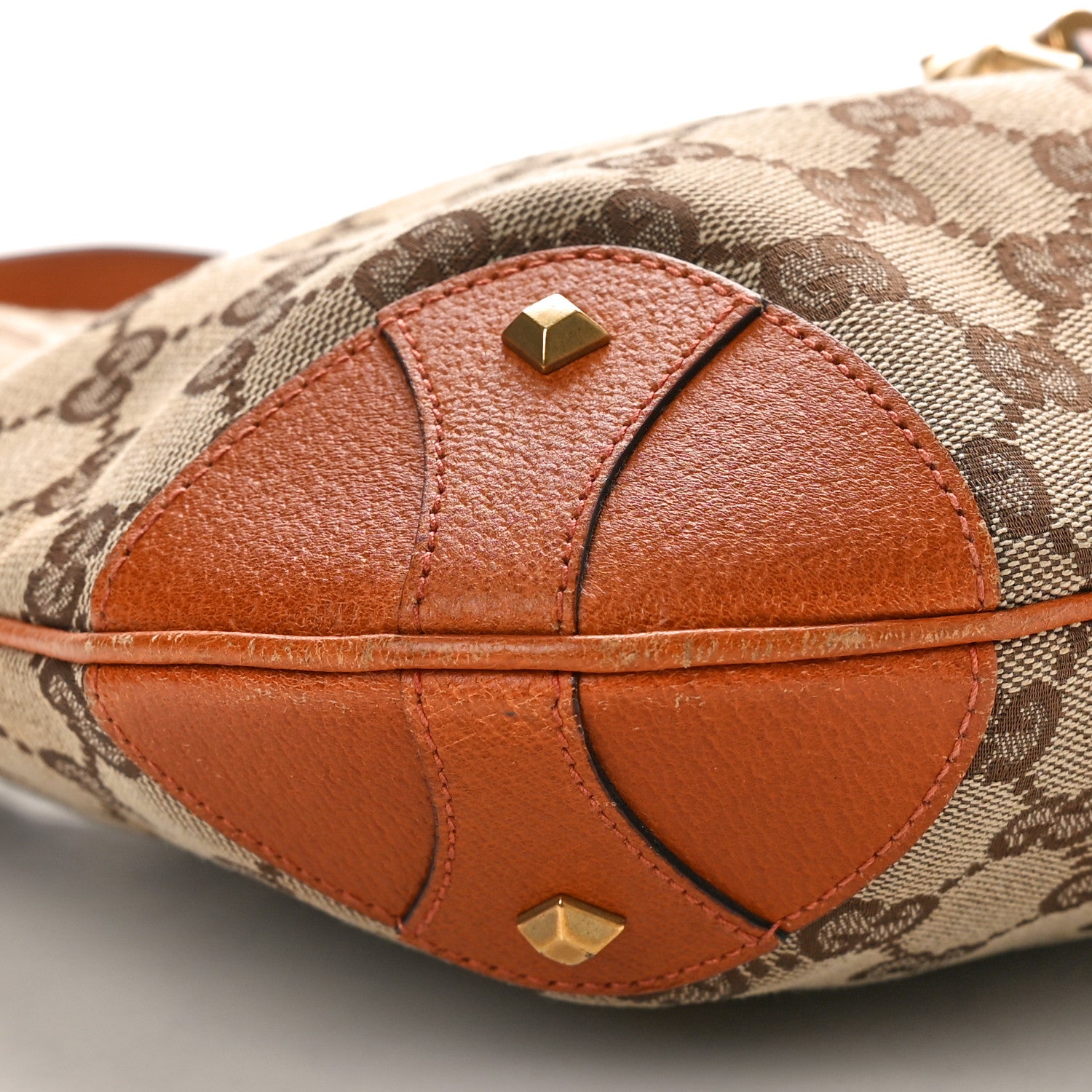 Gucci Monogram Piston Lock Jackie O Hobo Tan 9 of 13