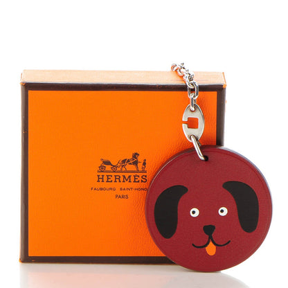 Hermes Swift Dog Key Chain Bag Charm Rouge H 5 of 5