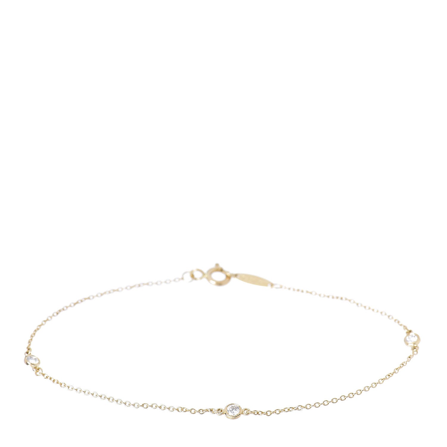 Tiffany 18K Yellow Gold Diamond .15ctw Elsa Peretti Diamonds by the Yard Station Bracelet 1 of 4