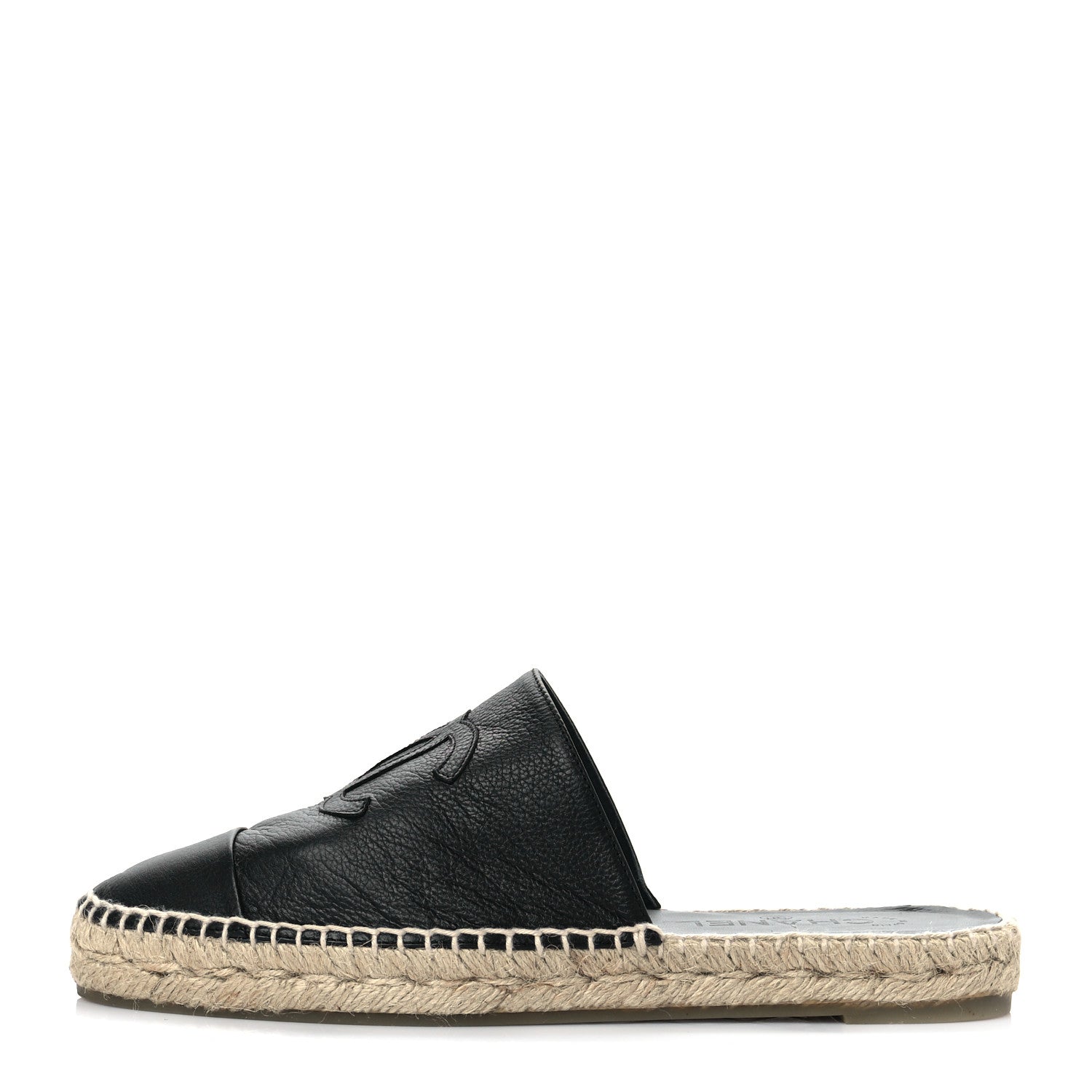 Chanel Calfskin CC Espadrille Mules 40 Black 1 of 10