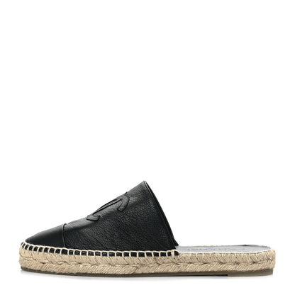 Chanel Calfskin CC Espadrille Mules 40 Black 1 of 10