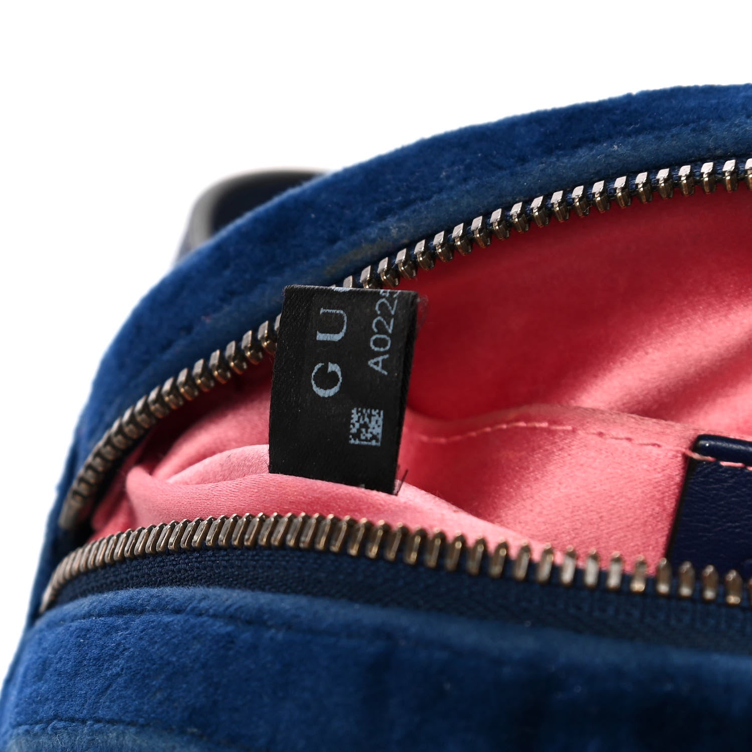 Gucci Velvet Matelasse GG Marmont Belt Bag 85 34 Cobalt Blue 8 of 13