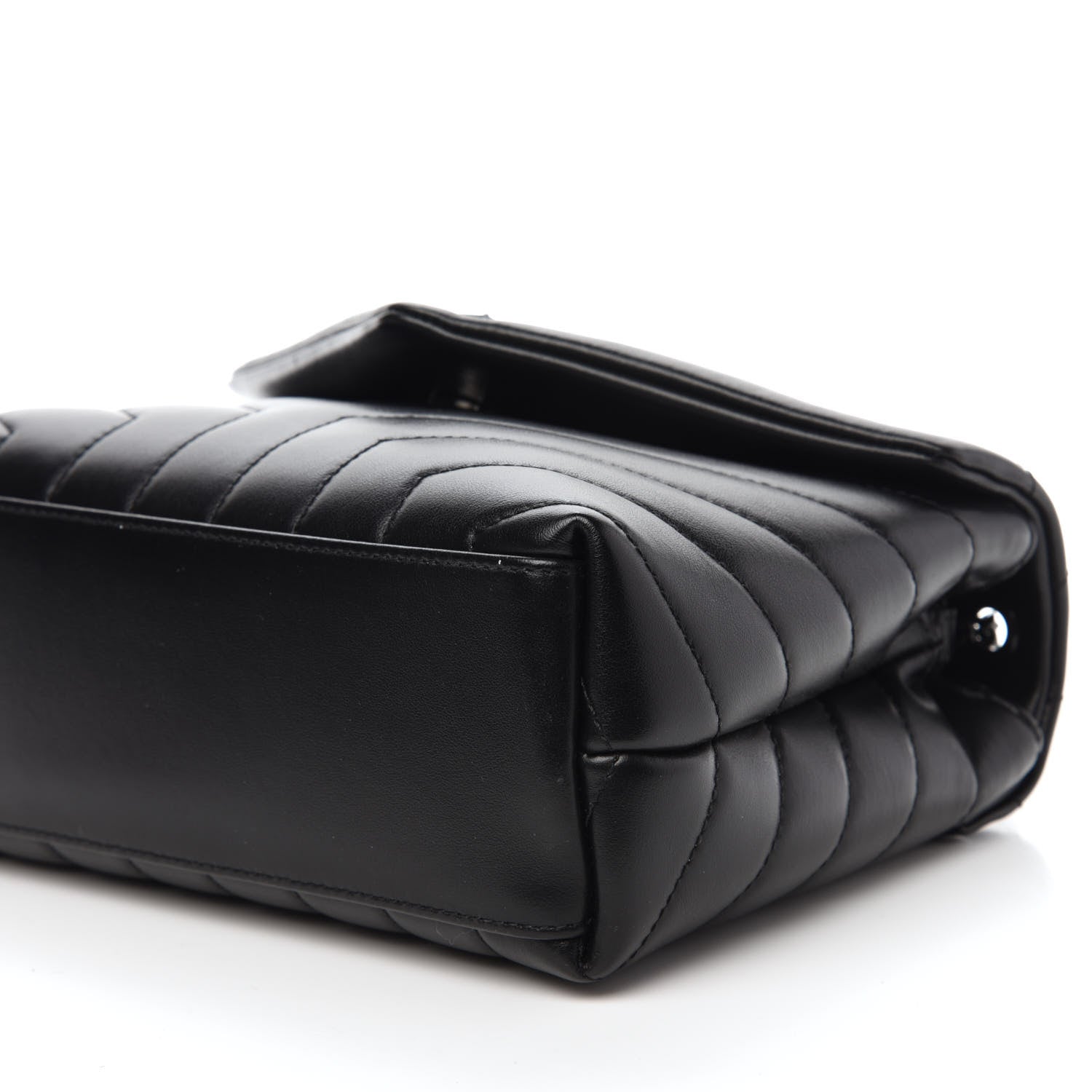 Saint Laurent Calfskin Y Quilted Monogram Small Loulou Chain Satchel Black 7 of 11