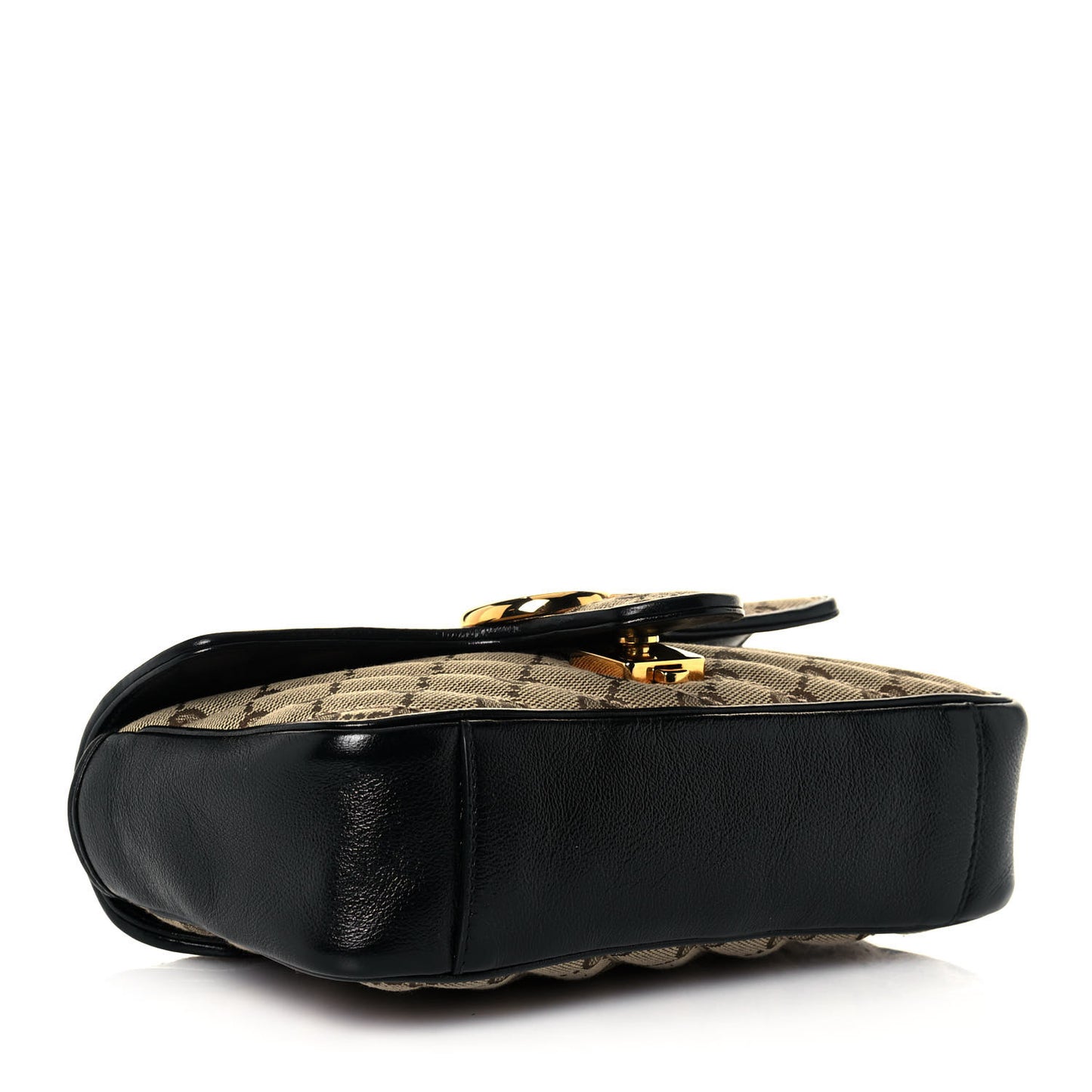 Monogram Matelasse Diagonal Mini GG Marmont Shoulder Bag Beige Black