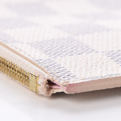 Louis Vuitton Damier Azur Felicie Chain Wallet Zippered Insert Rose Ballerine 9 of 11