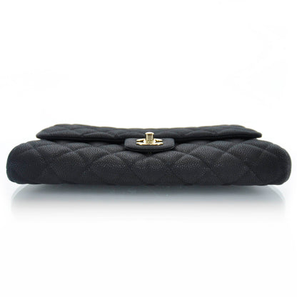 Chanel Iridescent Caviar Quilted Clutch Flap Black 5 of 8