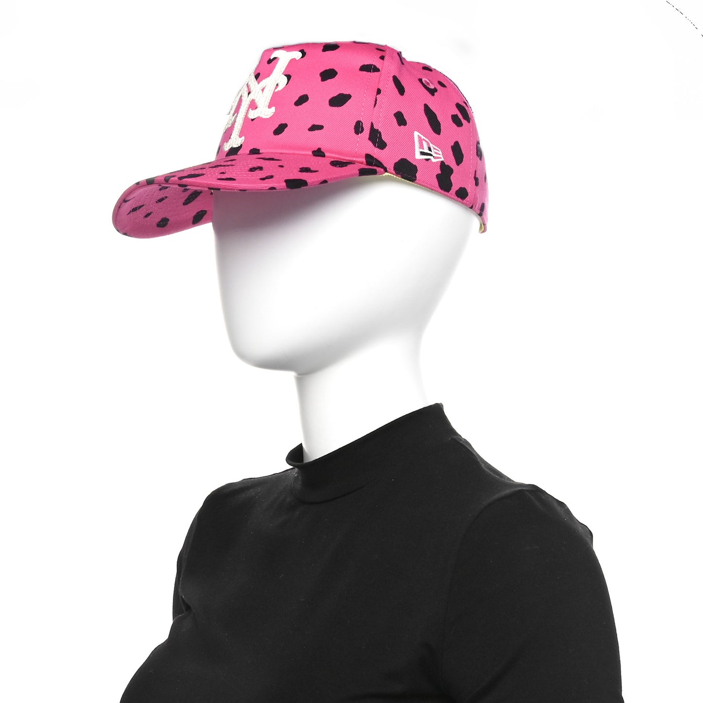 x MLB Drill Leopard Printed NY Mets Baseball Hat M Fucsia Multicolor