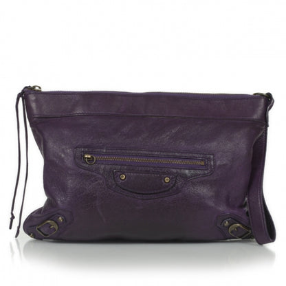 Balenciaga Agneau Flat Handle Clutch Sapphire 1 of 8