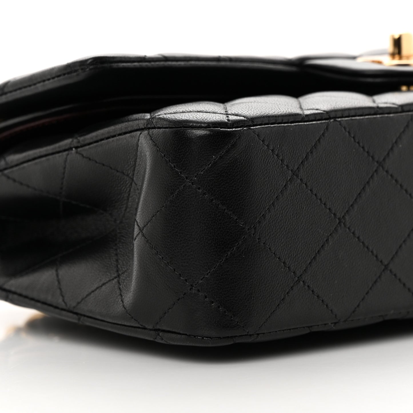 Lambskin Quilted Medium Double Flap Black