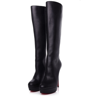 Christian Louboutin Calfskin Bianca Botta 140 Knee Boots 39 Black 1 of 7