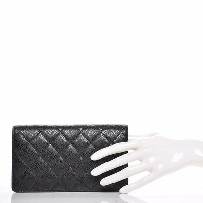 Chanel Caviar CC Yen Wallet Black 2 of 8