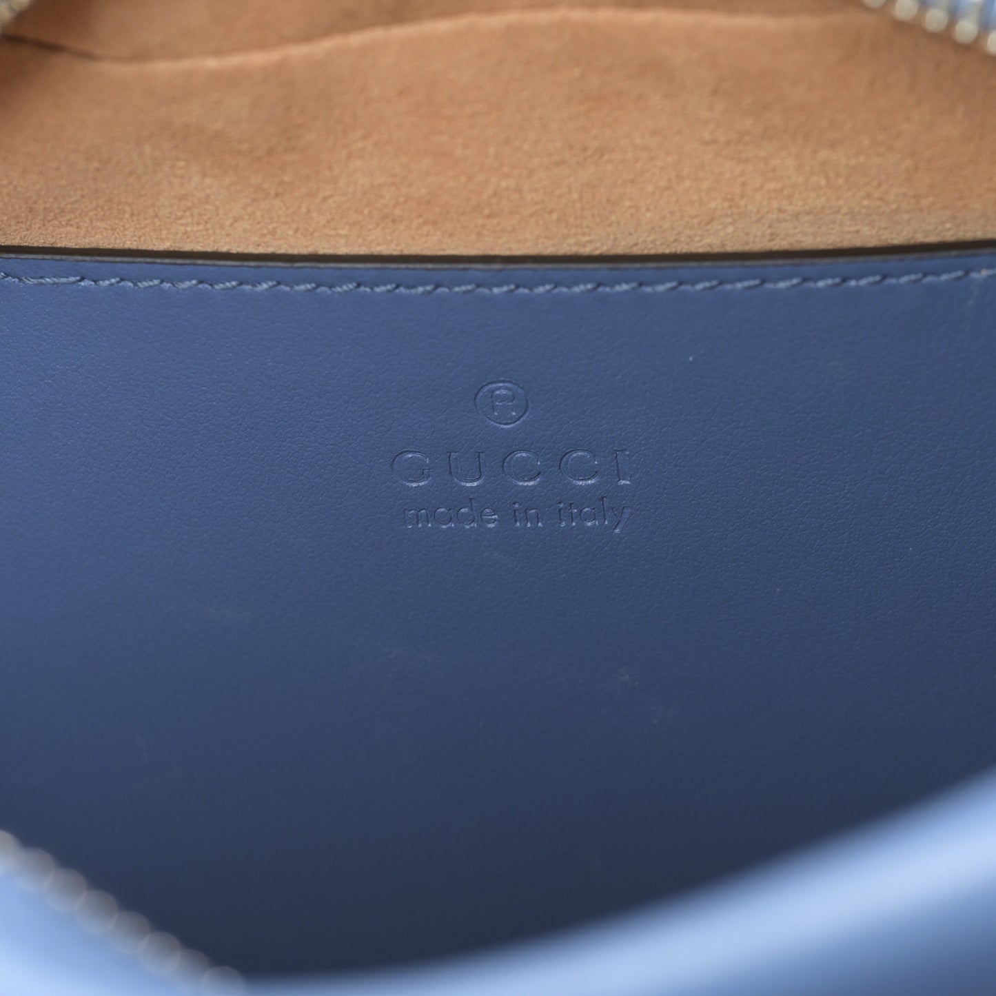Calfskin Matelasse Aria Small GG Marmont Chain Shoulder Bag Clear Blue