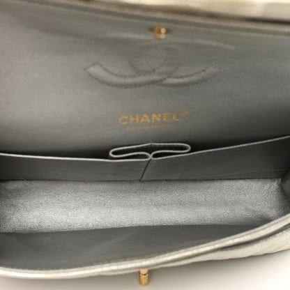Chanel Iridescent Calfskin Quilted Medium Double Flap Silver 5 of 12
