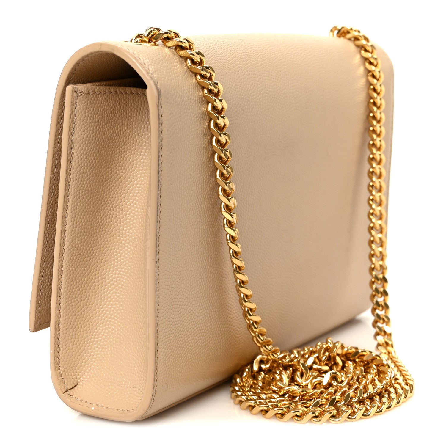 Saint Laurent Grain De Poudre Medium Monogram Kate Satchel Nude Powder 3 of 11