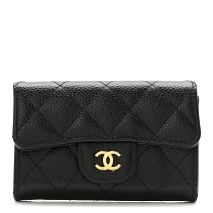 Chanel Caviar Quilted Flap Card Holder Wallet Black 1 of 9
