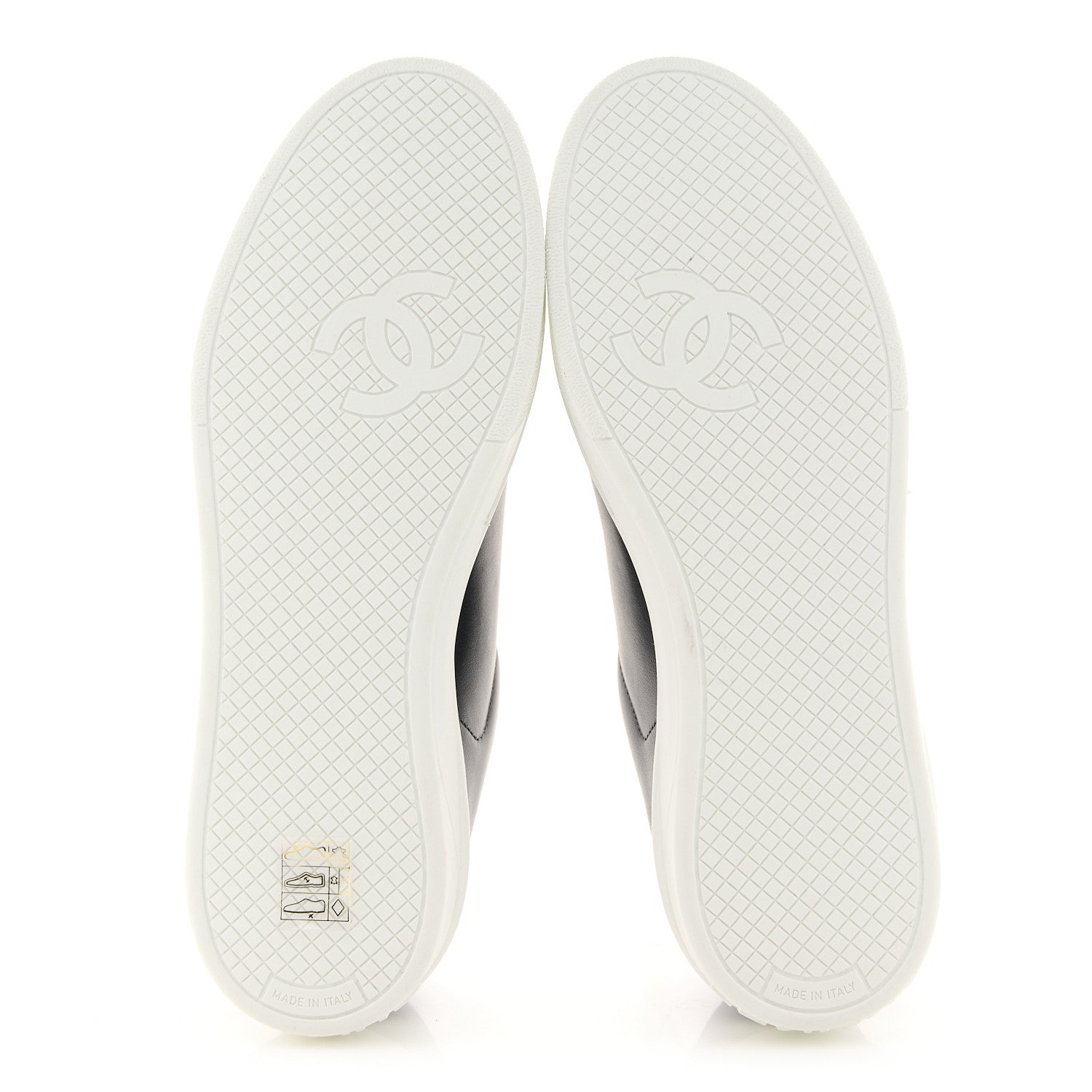 Chanel Calfskin CC Womens Sneakers 37.5 Black 6 of 9