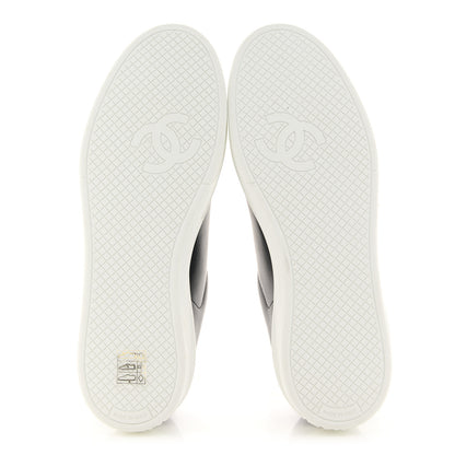 Chanel Calfskin CC Womens Sneakers 37.5 Black 6 of 9