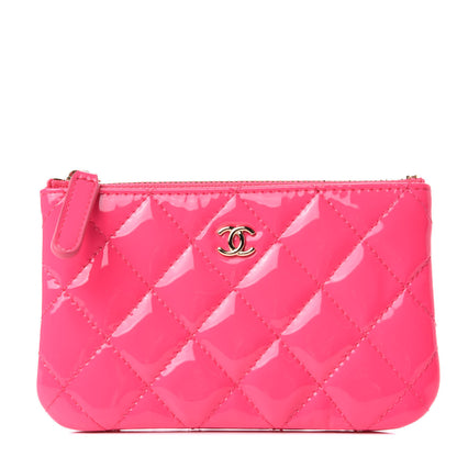 Chanel Patent Quilted Small Cosmetic Case Pink 1 of 8