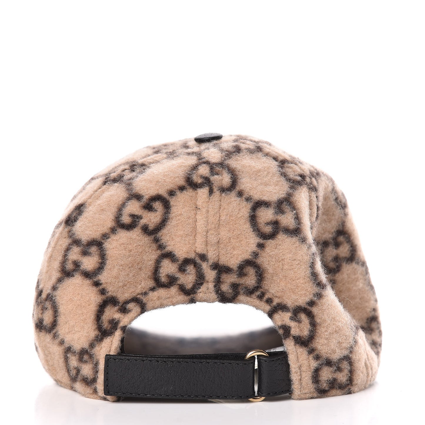 Covered Wool GG Monogram Baseball Hat XL Beige Ebony