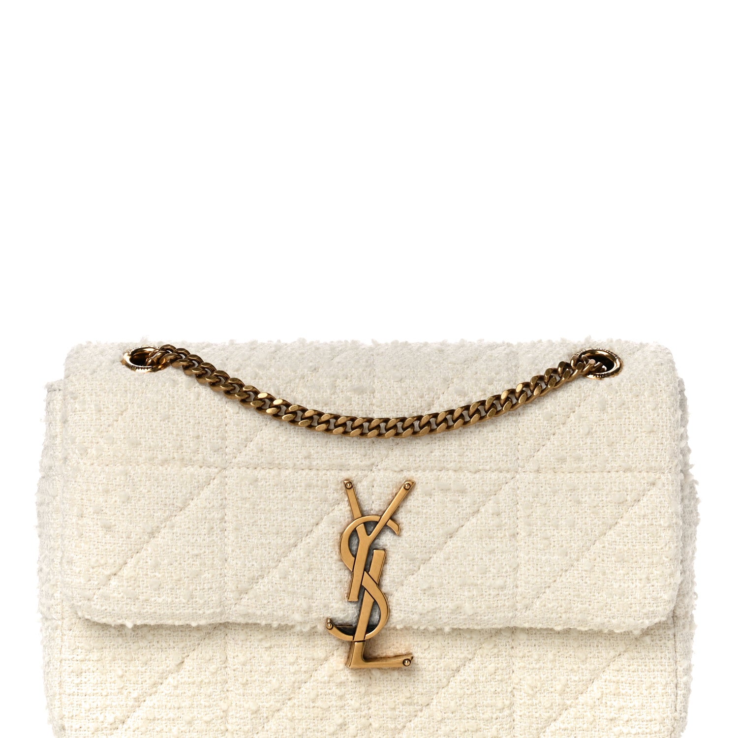 Saint Laurent Boucle Tweed Monogram Medium Jamie White 6 of 11