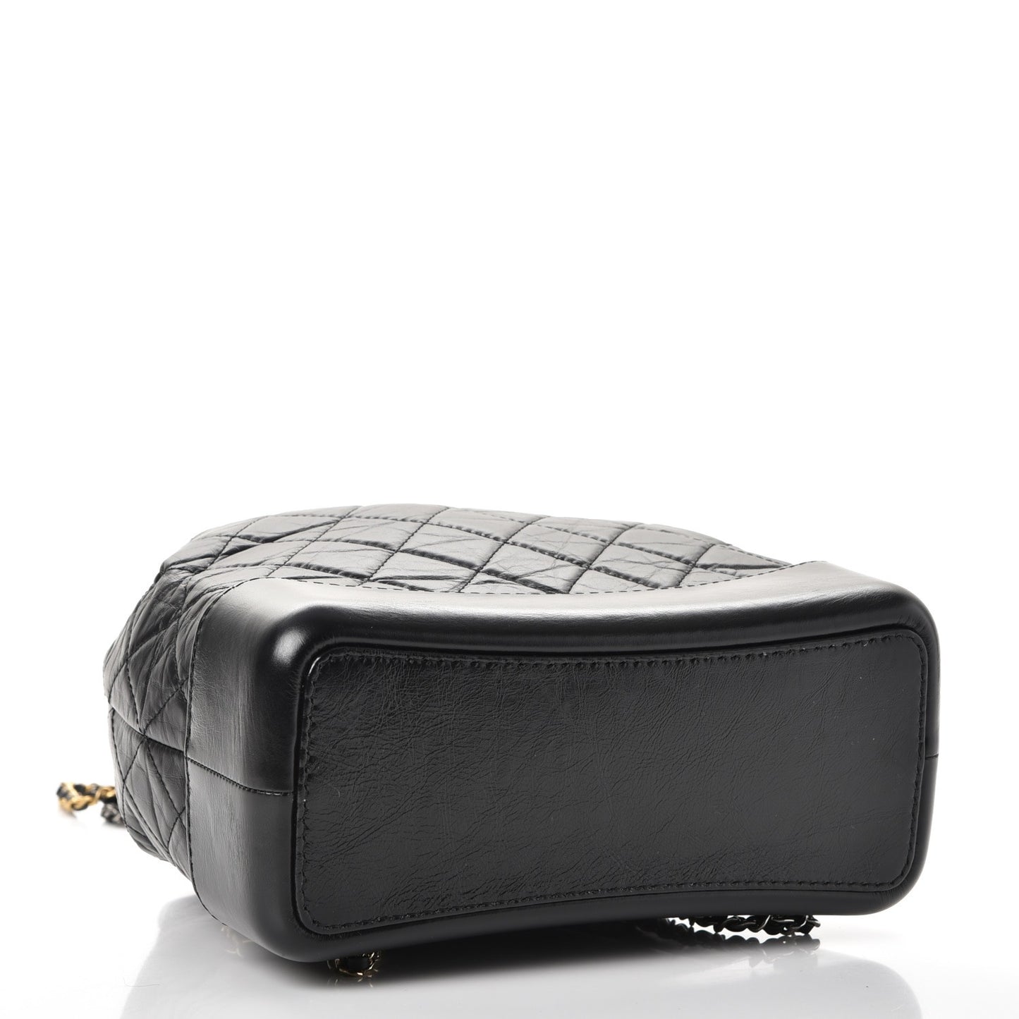 Aged Calfskin Quilted Gabrielle Backpack Black